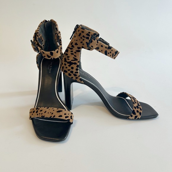 rag & bone Shoes - Rag & Bone Cheetah Print Leather Heels Women 6 US Block Heel Square Toe